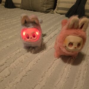 Plush Small Pet Toy - Pink and Gray LED Bunny Plush